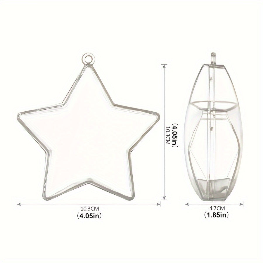 10pcs Transparent Five-pointed Star Plastic Ball Christmas Candy Box