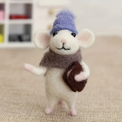 Beginner Wool Felt Set Needle Felt Starter Little Mouse DIY Kit