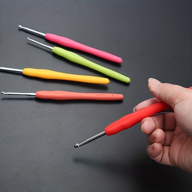 1pc Multicolor Handle Crochet Hook 2-10mm Knitting Tool for Handwork Hobby Craft