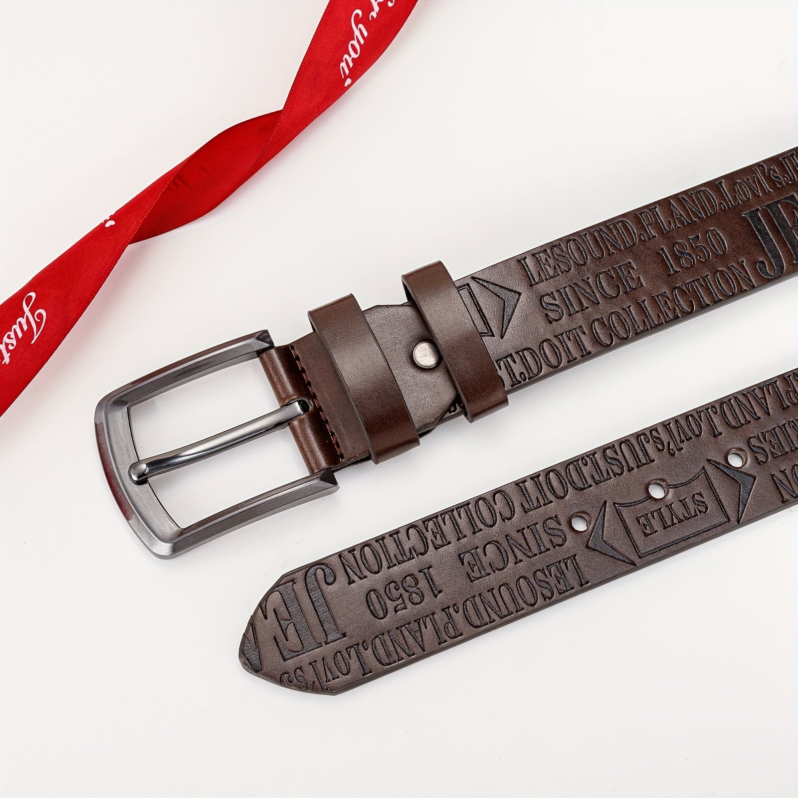 Print Letter Pattern PU Belt Casual Men's Leather Belt