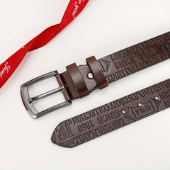 Print Letter Pattern PU Belt Casual Men's Leather Belt