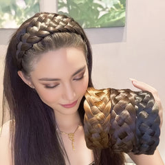 Fishbone Braid Headband Wide Anti Slip Hairband With Teeth