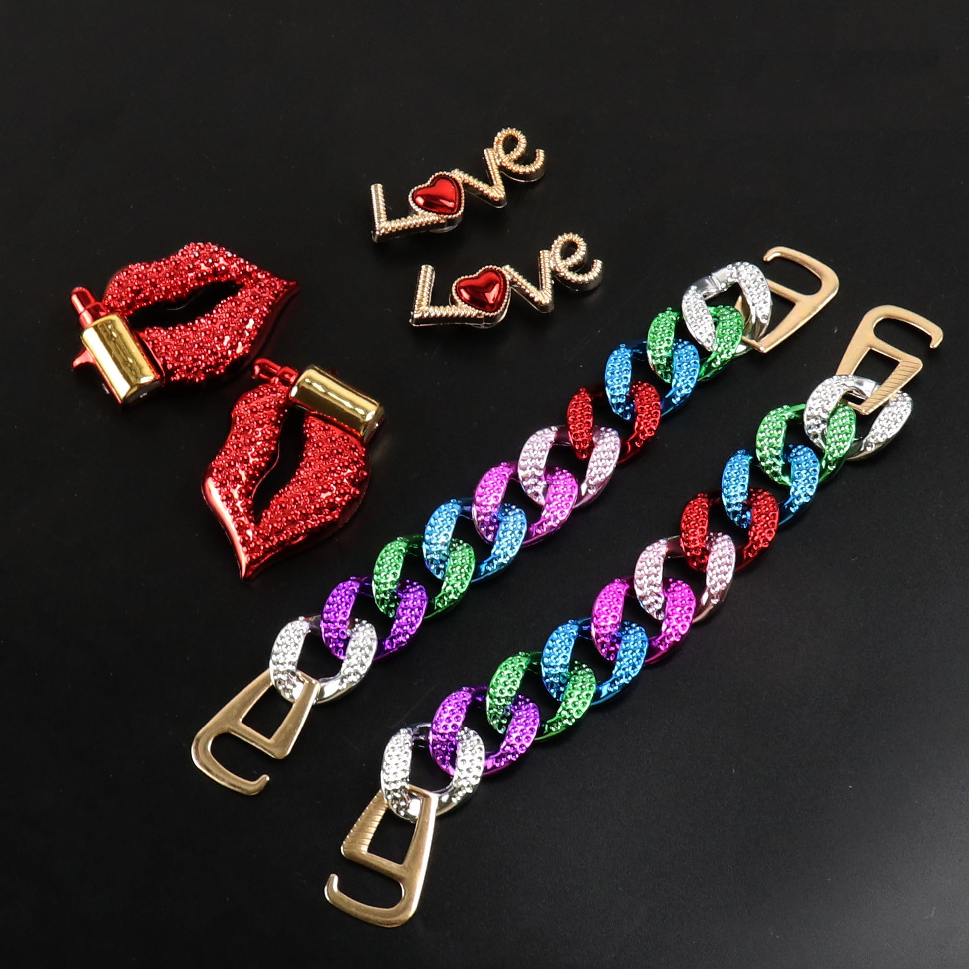 Red Bling Shoe Decorations Shoe Accessories