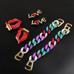 Red Bling Shoe Decorations Shoe Accessories