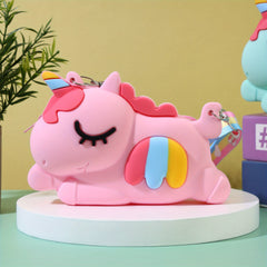 Cartoon Unicorn Silicone Coin Purse Crossbody Bag