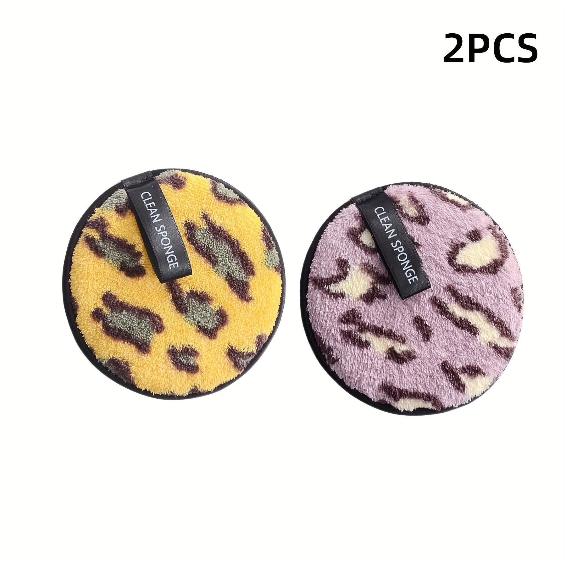 2pcs 4pcs Reusable Makeup Remover Pads Leopard Cleansing Facial