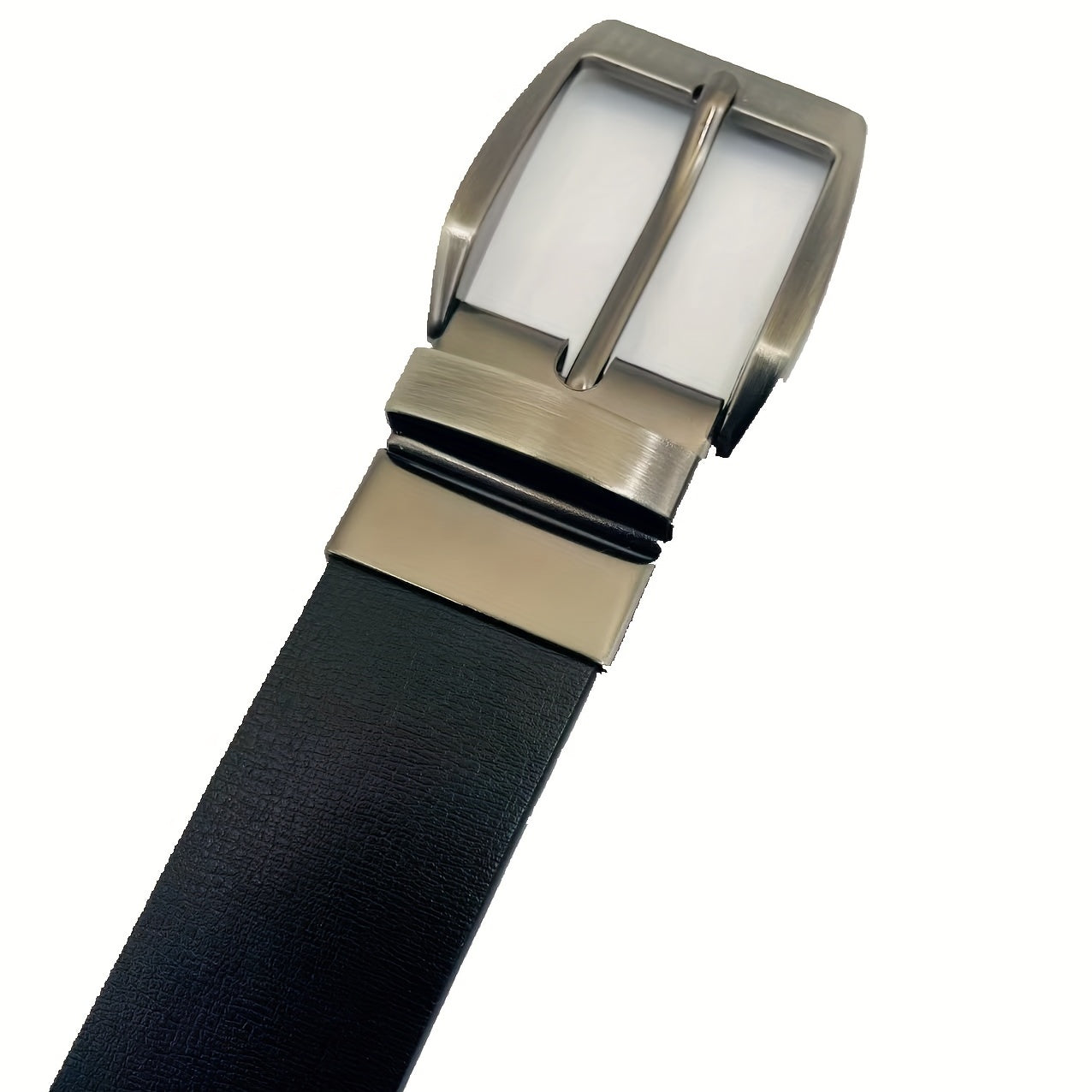 Double-sided Cowhide Leather Rotating Pin Buckle Business Belt
