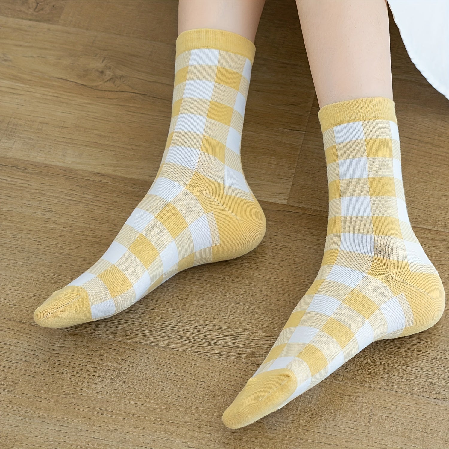 5 Pairs Flower & Striped Socks Comfy & Carrot Pattern Stockings