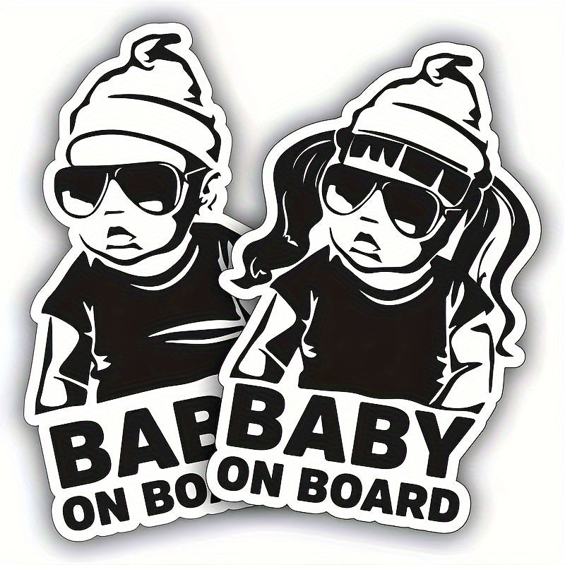 2PCS Car Vinyl Stickers Fun Signs Computer Phone Stickers