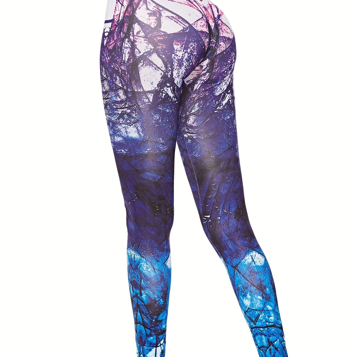 Ombre Graffiti Yoga Leggings Ankle Length Pants Women's Activewear
