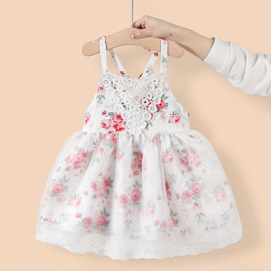Toddler Girls Rose Graphic Cami Princess Dress For Party Beach