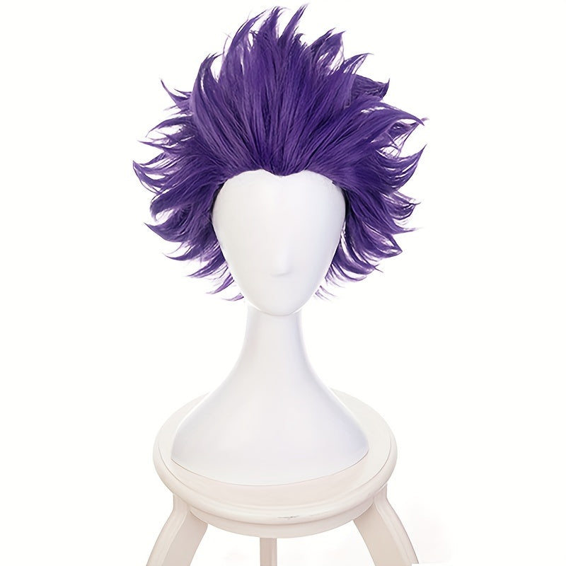 Anime Cosplay Wig Purple Spiky Short Hair Halloween Party Role Play Wigs
