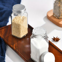 12pcs Glass Spice Jar Set For Kitchen Seasoning Storage