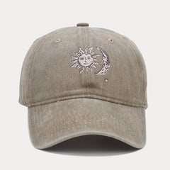 Sun And Moon Print Baseball Cap Retro Outdoor Sunshade Hat