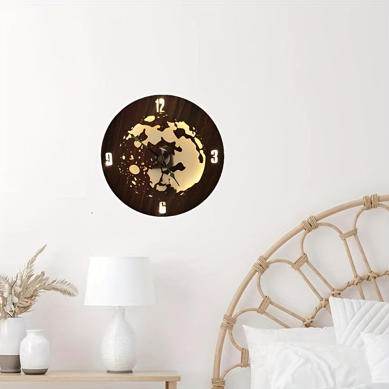 Kids Room Clock Lamp with Laser Engraved Globe Model LED