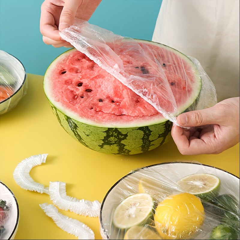 100pcs Disposable Food Cover Plastic Fresh Keeping Covers