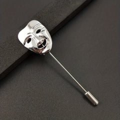 Men's Smiley Face Mask Brooch Suit Pin Accessory