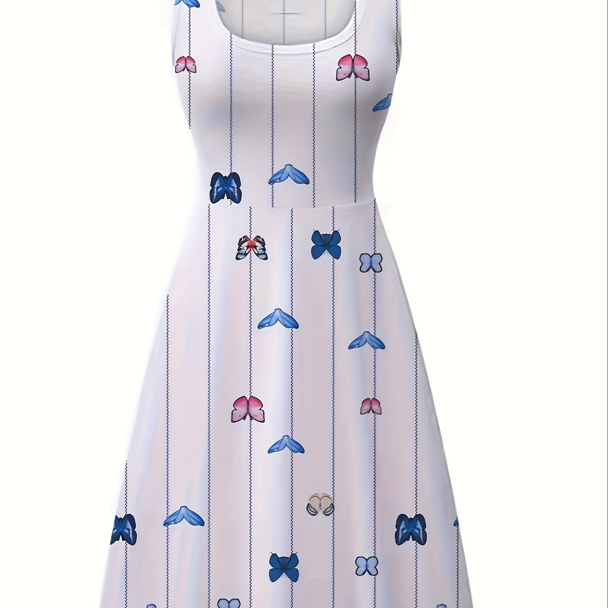  Butterfly Print Tank Dress