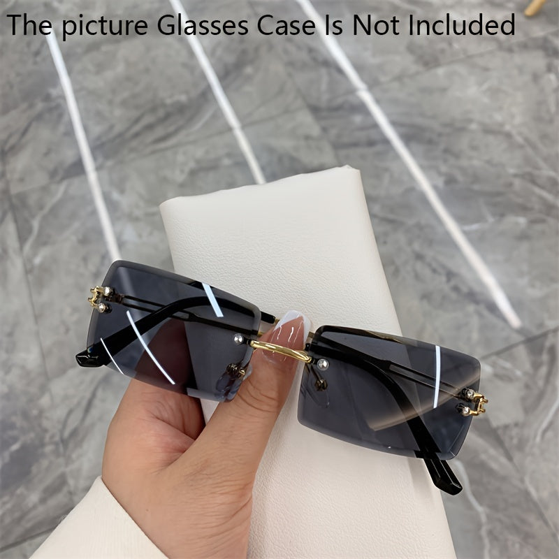 Vintage Rimless Gradient Sunglasses Male Female Eyewear Shades Sun Glasses