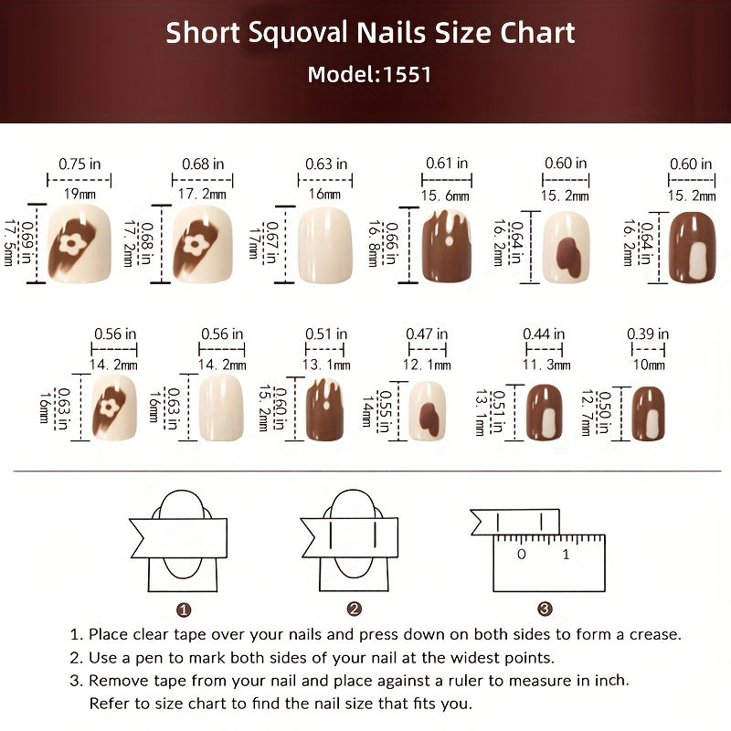 24 pcs Matte Press On Nails Square Glue Long Lasting Halloween Nails