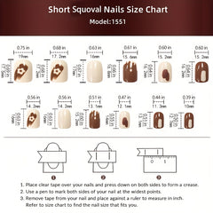 24 pcs Matte Press On Nails Square Glue Long Lasting Halloween Nails