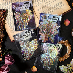 10pcs Retro Butterfly Bronzing Journal Collage Stickers Pack