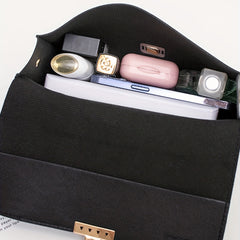 Square Flap Shoulder Bag with Wide Strap for Work
