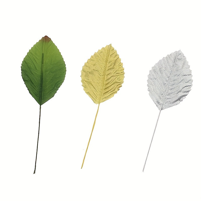 12pcs Artificial Floral Leaves for DIY Home Christmas Party Bouquet