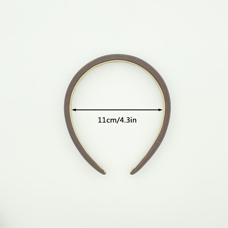 3pcs Women Solid Leather Party Headband Hair Loop Clasp Glitter Hairbands