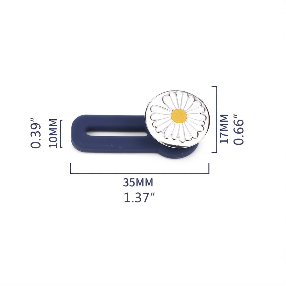 5Pcs Metal Silicone Jeans Buttons Waist Extension Buckle