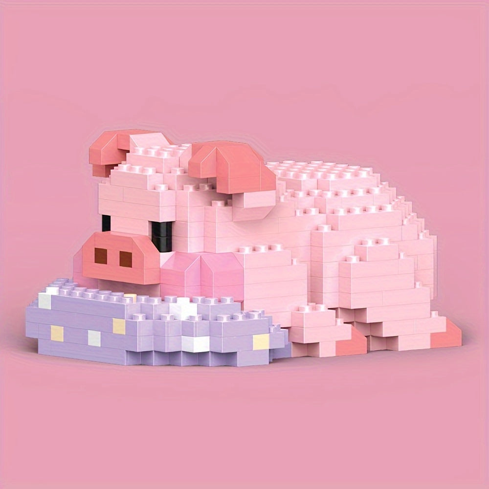 Animal Building Blocks Pig Model Assembled Toy