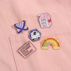 8pcs Animal Brooch for Men Creative Cartoon Geometric Small Gift Accessories