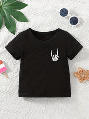 Skull Hand Halloween Tee Baby Short Sleeve Casual Sports Top Kids Summer T Shirt