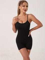 Seamless Yoga Jumpsuit Rib Knit Yoga Romper Women's Activewear
