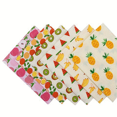 6pcs Fruits Series Printed Fabric Patchwork Cloth DIY Sewing