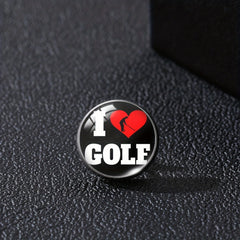I Love Golf Brooch Pin For Players, Men and Women