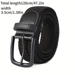 Men's Golf Braided Stretchy Belt Casual Elastic for Jeans Shorts Pants