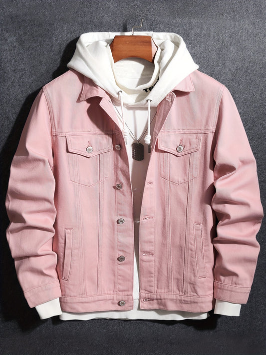 Men's Street Style Denim Jacket for Spring Fall