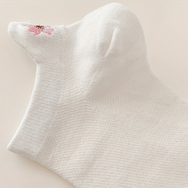 5 Pairs Floral Print Socks Low Cut Ankle Socks Women's Stockings