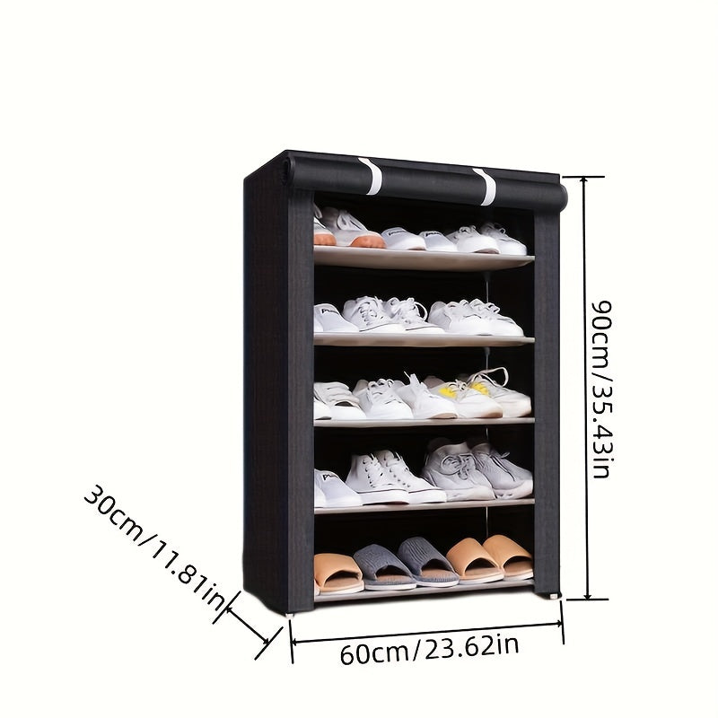 4 6 8 Layer Shoe Rack With Dustproof Curtain Standing Shoe Rack