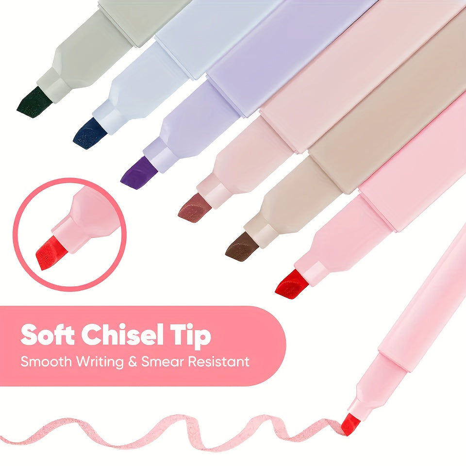 6pcs Highlighters Assorted Colors & Neutral Pastel Highlighter Set