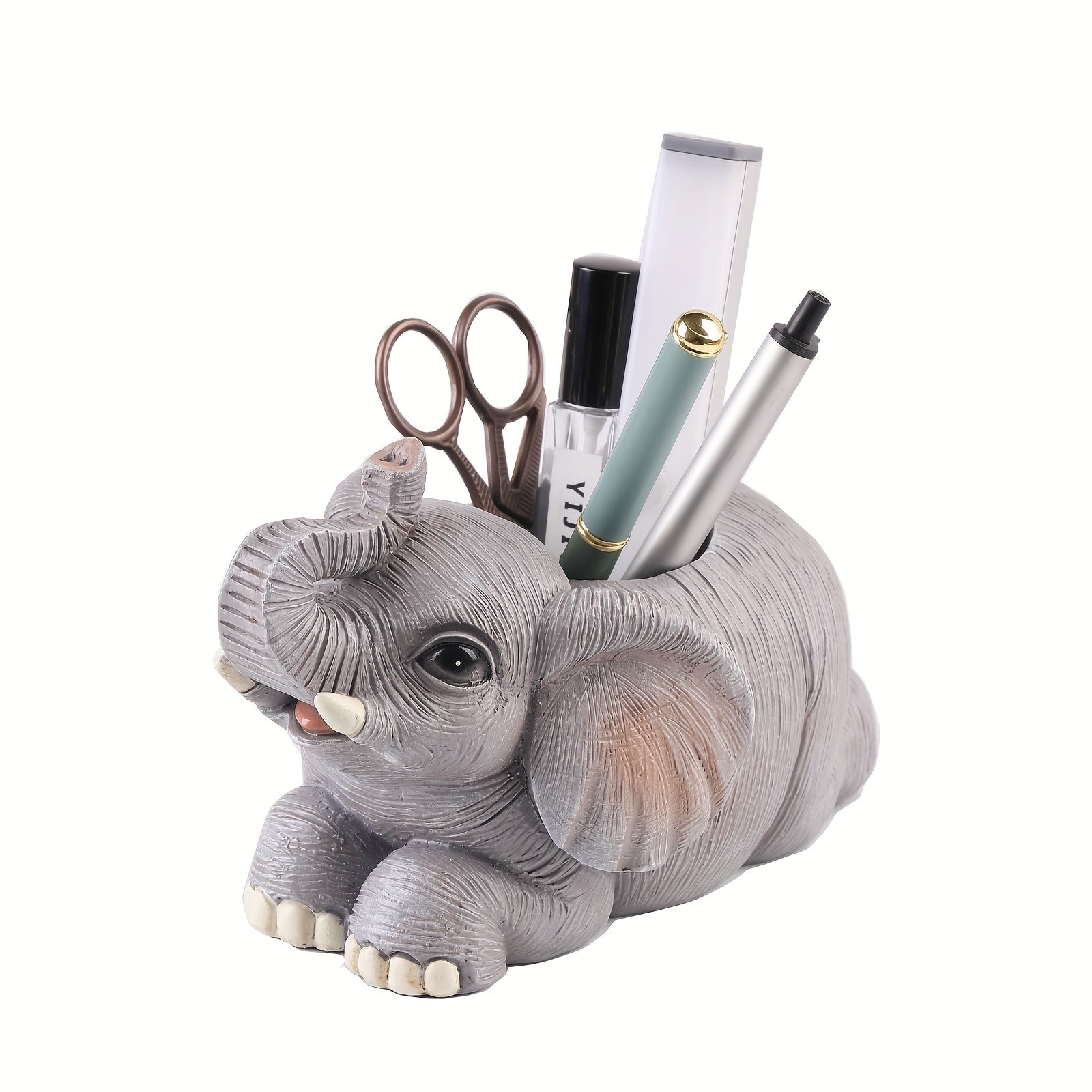 Elephant Pen Holder Toothbrush Storage Resin Ornament