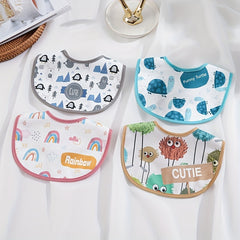 Boys Cartoon Cotton Bib Reusable Towel Bib Cloth Absorbent Skin-friendly Bib