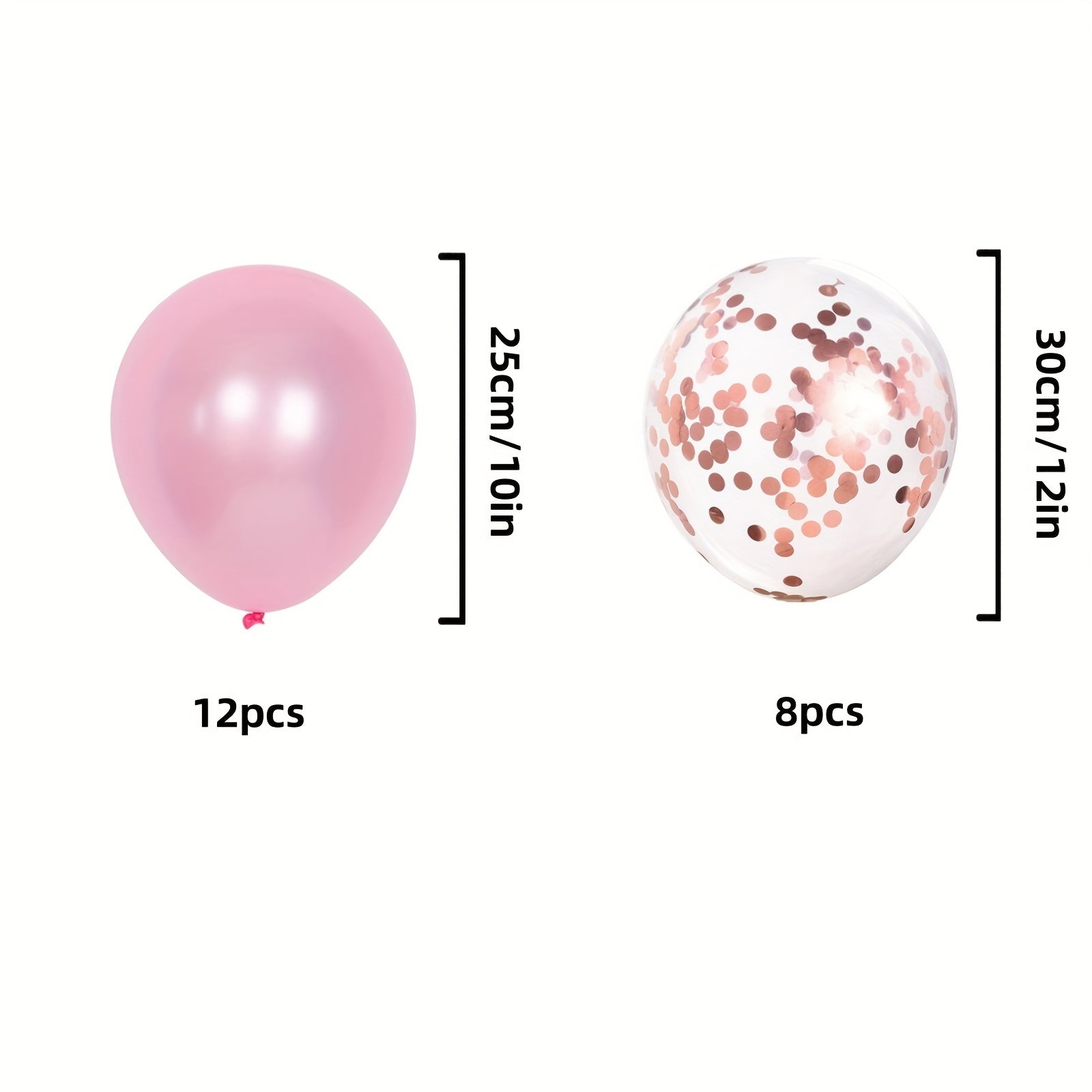 20pcs Pink Confetti Balloon Set For Parties & Events