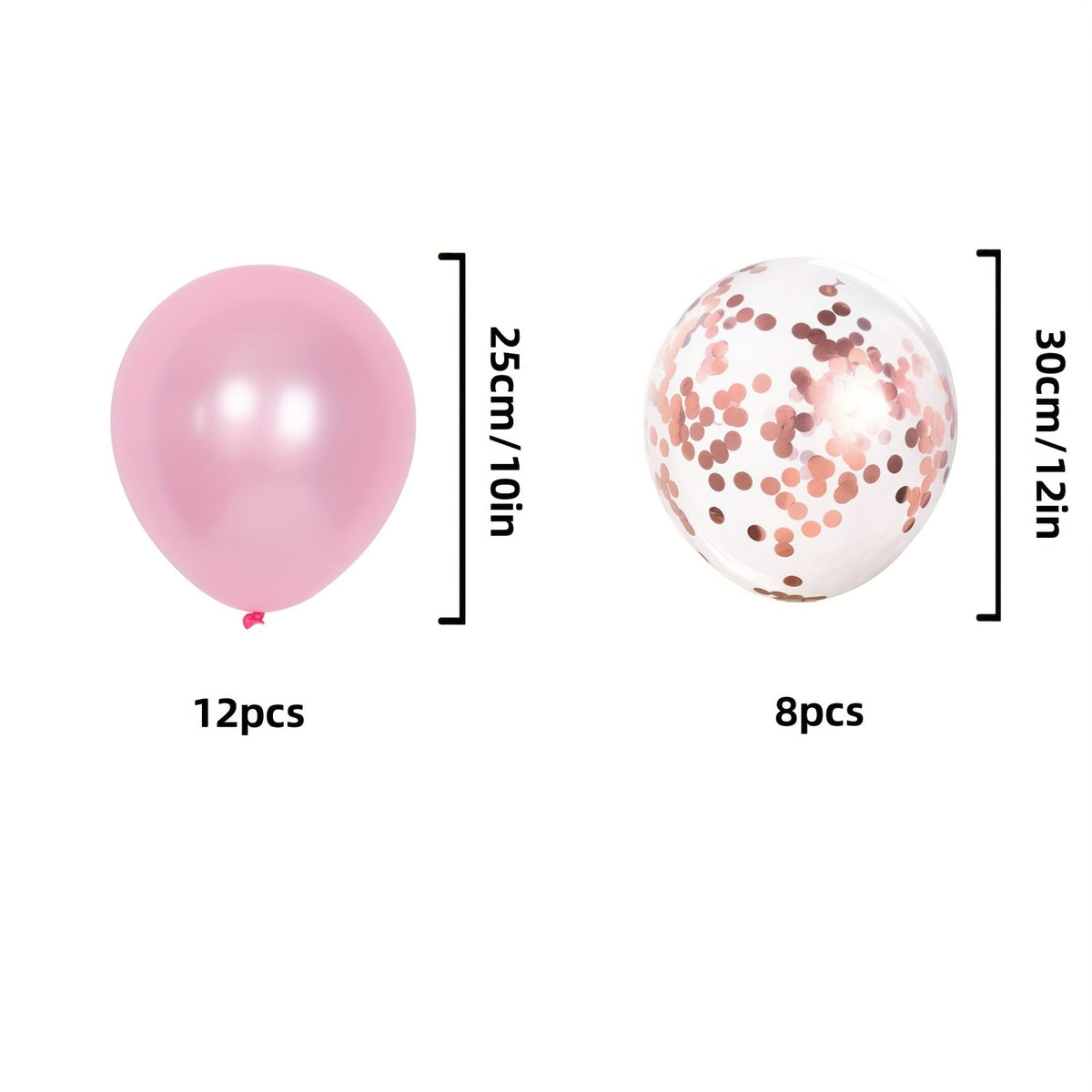 20pcs Pink Confetti Balloon Set For Parties & Events