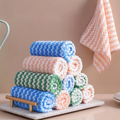10pcs Damaskeen Wash Cloths Coral Fleece Microfiber Dish Towels