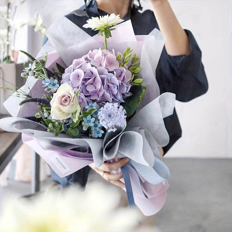 Waterproof Flower Wrapping Paper Bouquet Lined with Milk Reel, Solid Material