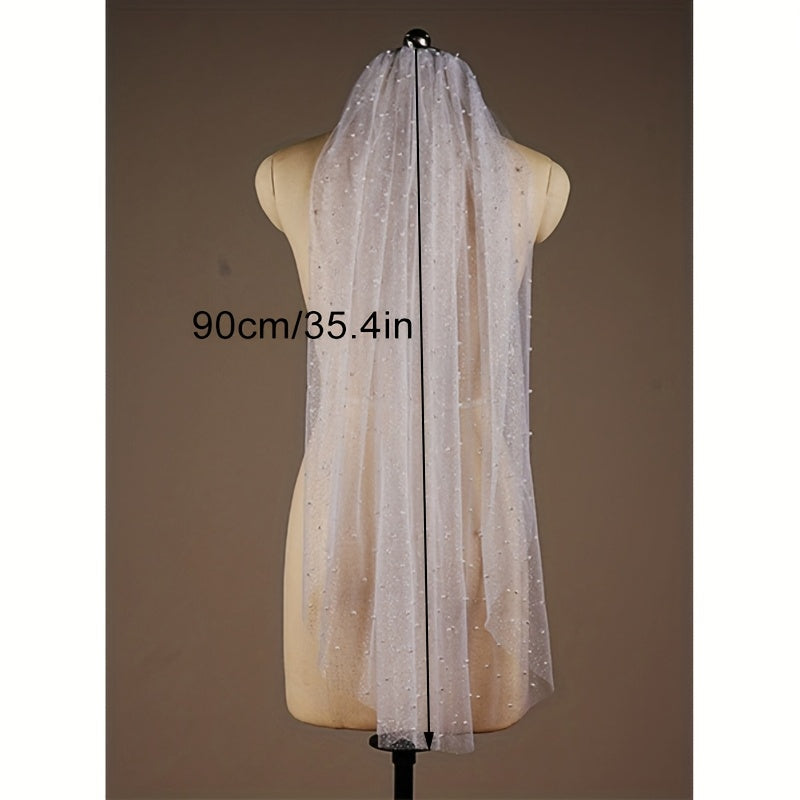 French Bridal Veil Wedding Headpiece with Comb Pre-Wedding Accessory