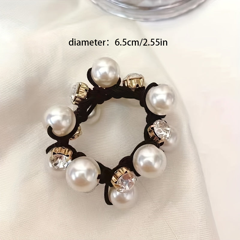 Faux Pearl Head Tie Female Hair Rope Headdress