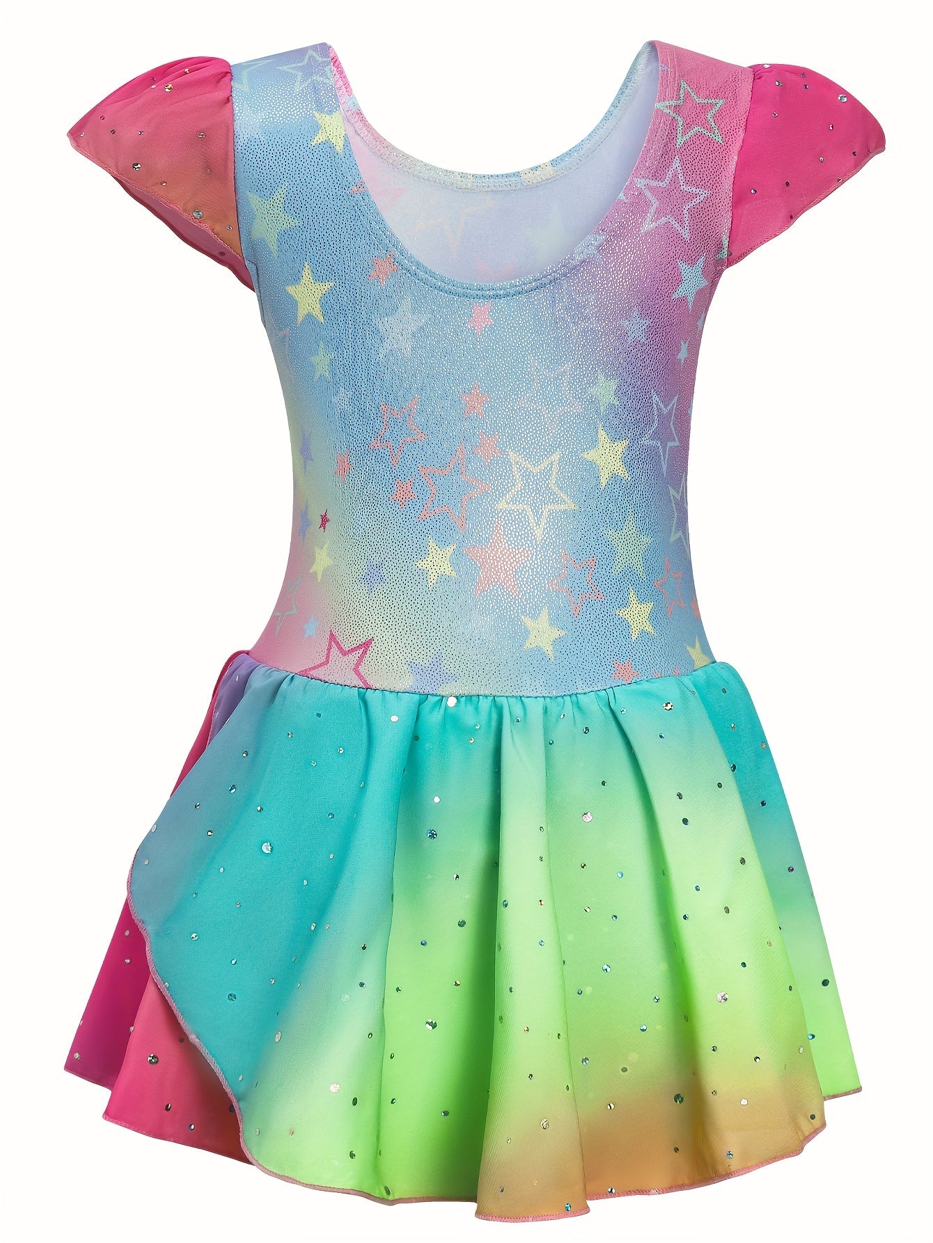 Girls Sequin Ruffle Ballet Leotard Dance Suit